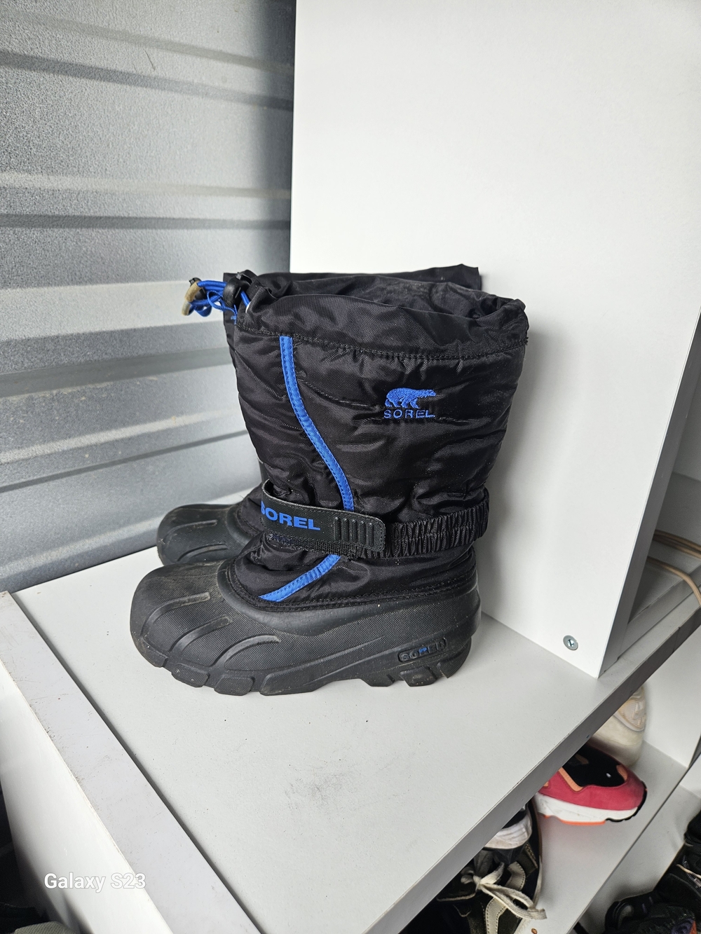 Sorel Black and Blue Kids Snow Boots